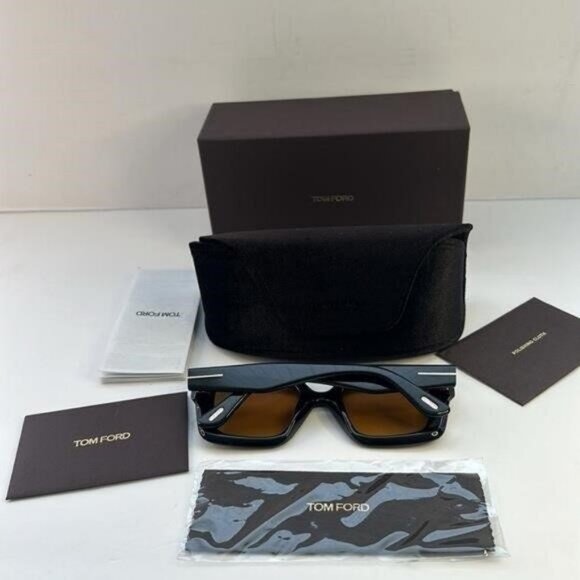 - ?- New Authentic Tom Ford Esme FT1157 01E Black Yellow main image 7